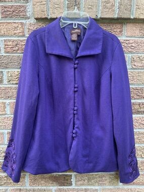 Pinky & Dianne Purple Button-Front Blazer size small